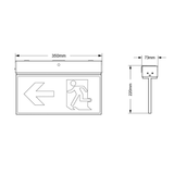 TRADELIKE RAMBO Slimline 3W LED Emergency Exit Sign