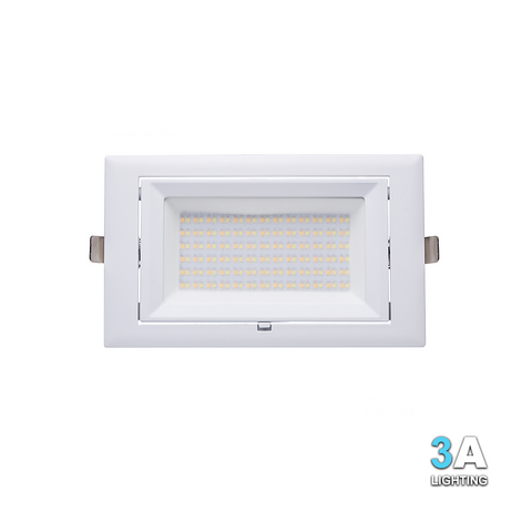 3A 38W LED COB Gimble Rectangle Shop Fitter Downlight